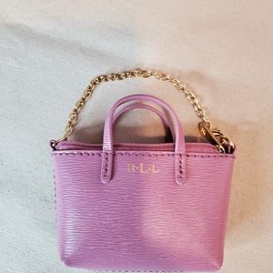 Ralph Lauren Mini Bag Charm in Mauve. Never Worn with Box.